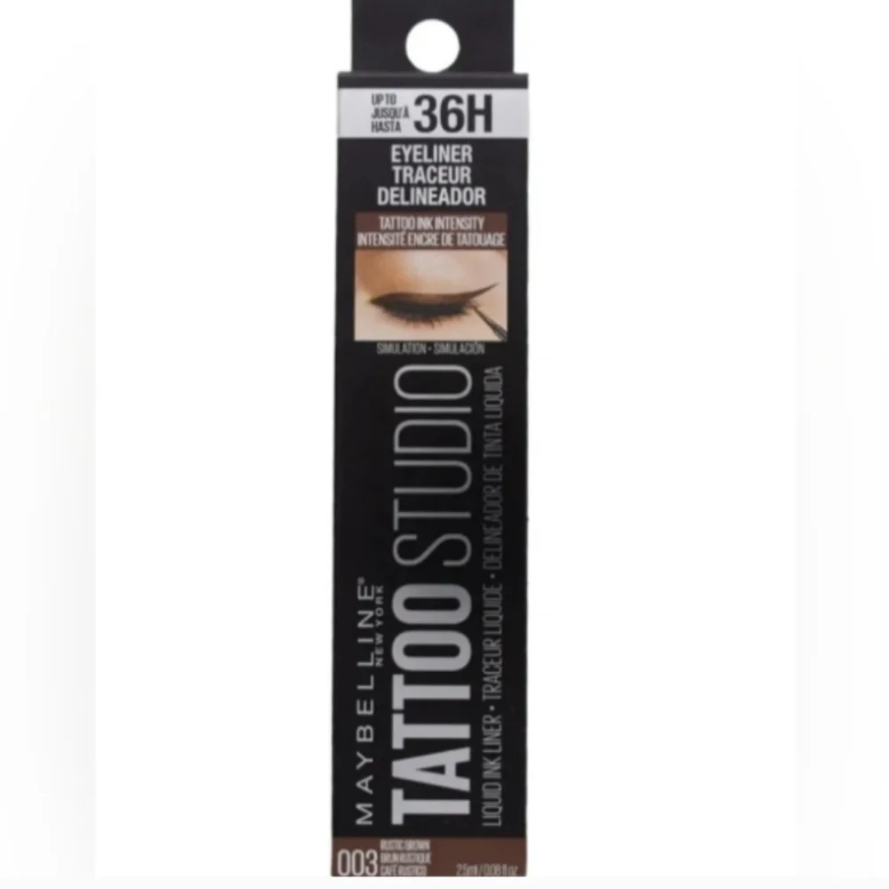 3 x Maybelline Tatoo Studio Liquid Ink Eyeliner, 003 Rustic Brown, 0.08 fl oz